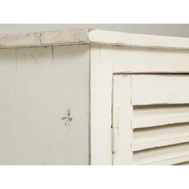 Wood Country French Louvered Cabinet or Low Buffet For Sale - Image 7 of 11