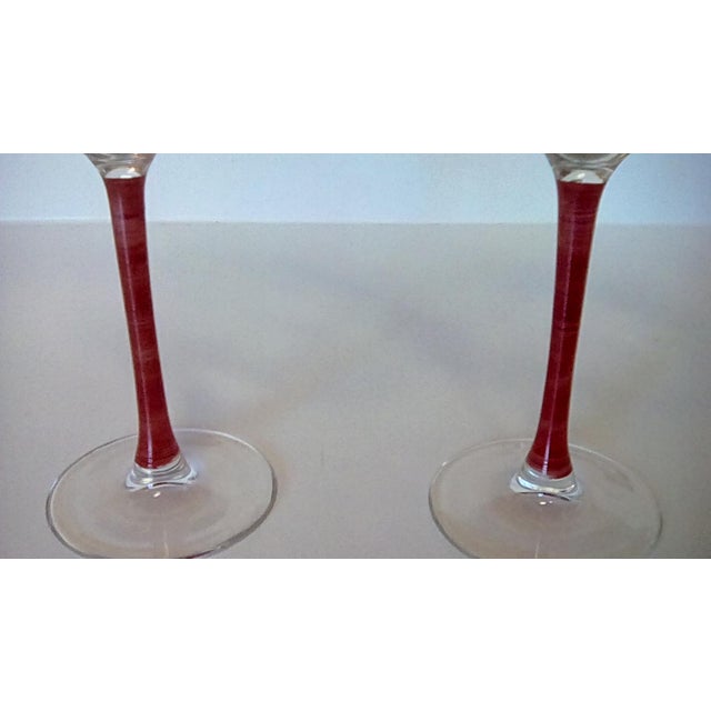 Vintage Red Stemmed Martini Glasses a Pair Chairish