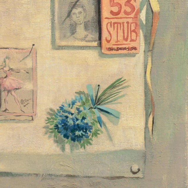 1950s 'Blue Eyed Girl' by Robert Childers, 1954, Pennsylvania Academy of Fine Art, Philadelphia Museum, Pennsylvania Artist, Trompe l'Oeil For Sale - Image 5 of 8