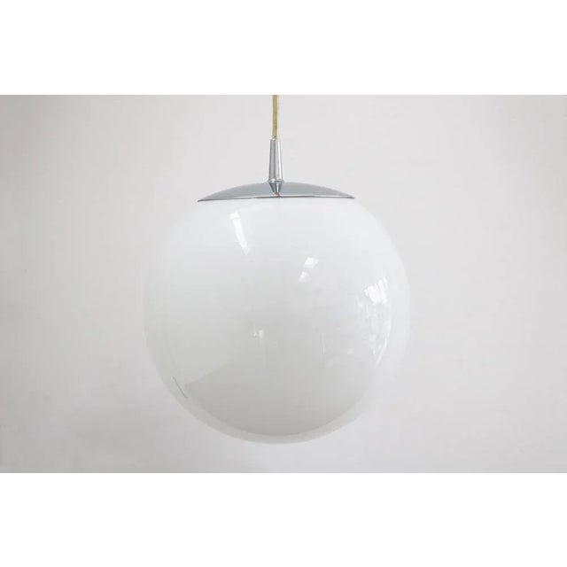 Space Age Globe Pendant Light Ball Lamp Opal Glass from Peill & Putzler, 1970s For Sale - Image 6 of 6