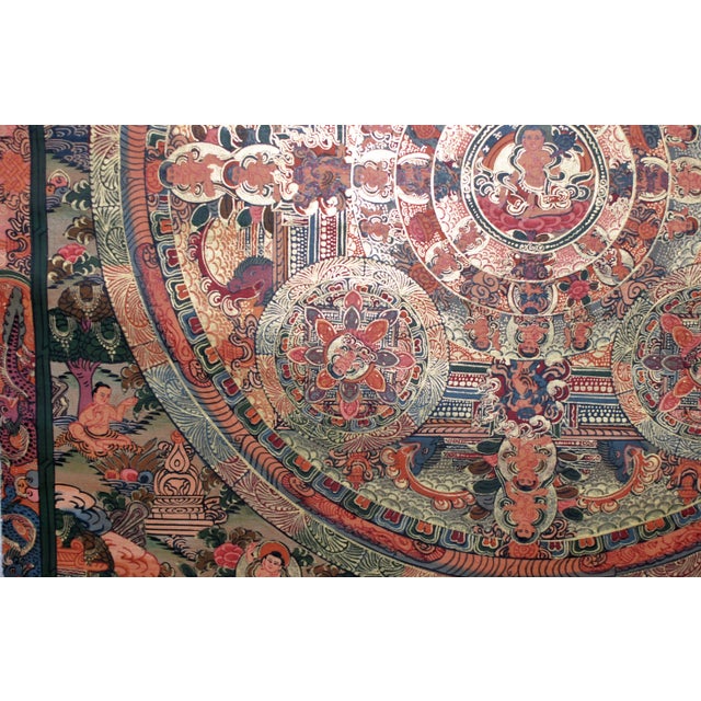 Hand-Painted Tibetan Thangka Celebration Textile For Sale - Image 9 of 13