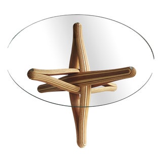 Lock D Bamboo Dining Table Base by Jan Paul For Sale