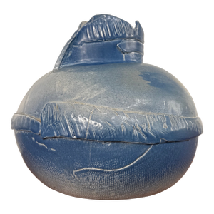 Large Ceramic Abstract Blue Vase