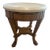 Round Wood and Travertine Top Sussex Side Table/Nightstand Attributed to Kreiss Sussex—Natural Walnut With Neoclassical Paws For Sale