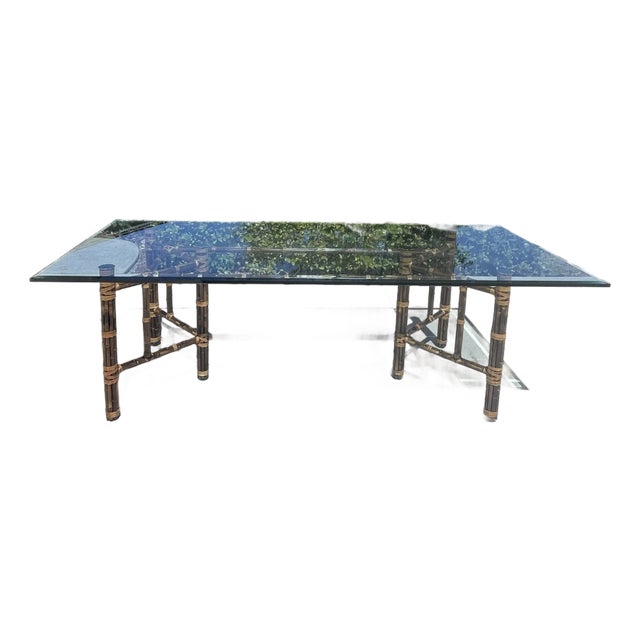McGuire Bamboo Dining Table, Seats 8-10, Base Only For Sale