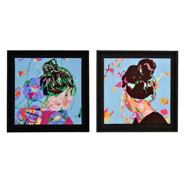 Frédérique Tristant, Violette & Capucine, 2024, Mixed Media, Set of 2 For Sale - Image 12 of 12