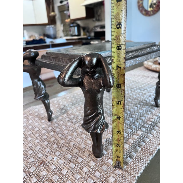 Vintage Figural Caryatid Marble Top Display Pedestal Stand For Sale - Image 9 of 10