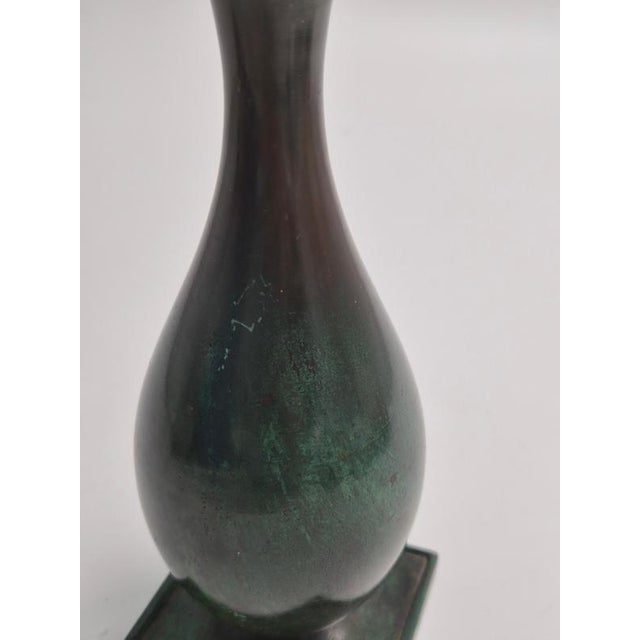 Metal Swedish Grace Art Deco Vase in Bronze by Jacob Ängman for GAB, 1920s For Sale - Image 7 of 9