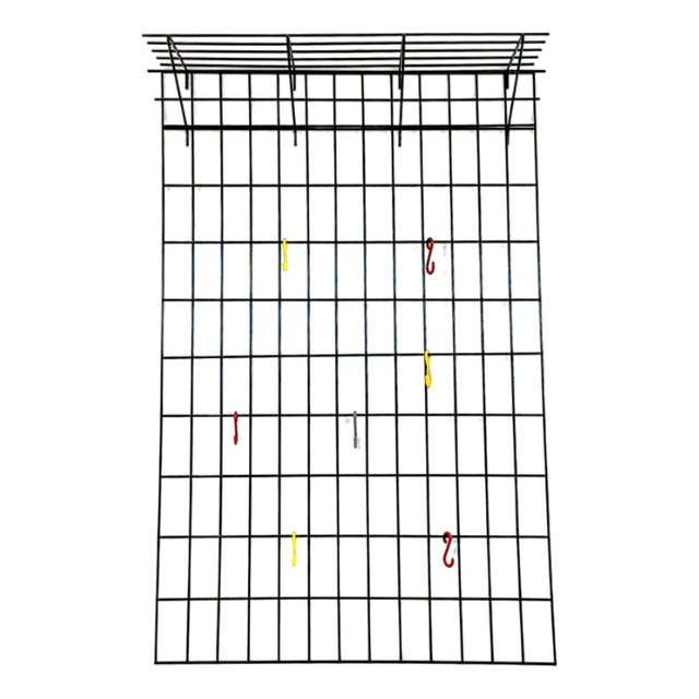 Mid-Century String Coat Rack with Hat Shelf, 1960s For Sale