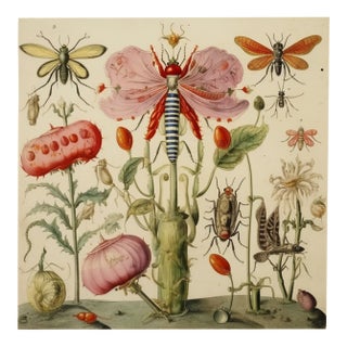 Insects and Flowers – Natural History Fine Art Print For Sale