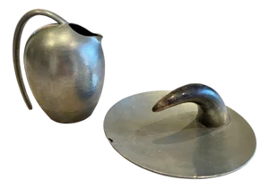 Tin Jug and Teapot by Jérôme Douillet, Set of 2