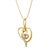 Contemporary Espira 10K Yellow Gold .03 Cttw Diamond-Accented Round-Cut Diamond Swirl Open Heart 18" Pendant Necklace (I-J Color, I2-I3 Clarity) For Sale - Image 3 of 7