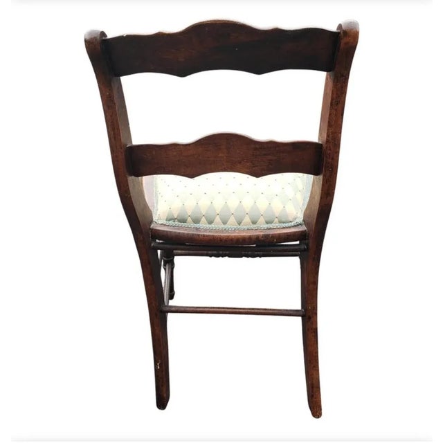 Ladder Back Victorian Reupholstered Mahogany Side Chair, Circa 1860s For Sale In Washington DC - Image 6 of 7