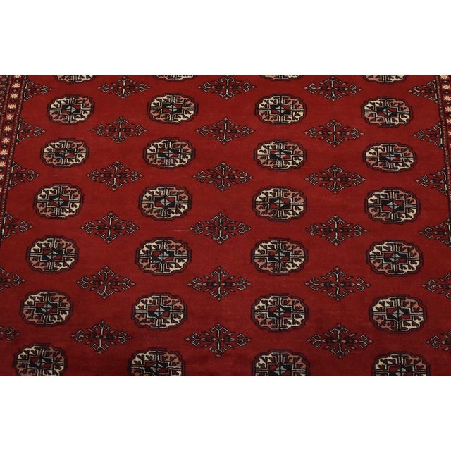2020s Bokhara Rug 6’3” X 9’4” Red Wool Tribal Hand-Knotted Oriental Carpet For Sale - Image 5 of 12