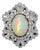 Certified Natural 7.6CTS VS F Diamond Opal 18K Solid Gold Cocktail Dome Ring, size 6.5 For Sale