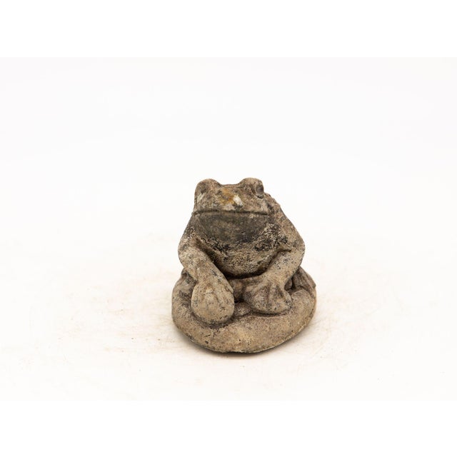 Reconstituted Stone Frog Garden Ornament, 20th Century For Sale - Image 4 of 9
