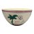Vintage Signed Steve Howell Studio Art Pottery Bowl With Memphis Style Palm Tree Design For Sale