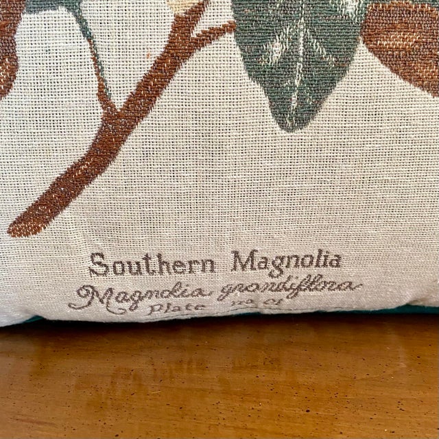 Vintage Riverdale Southern Magnolia Botanical Pillows, a Pair Made in Usa For Sale - Image 4 of 6