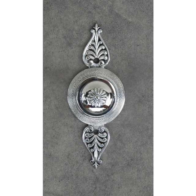 French Neoclassical Revival Style Chrome Vanity Hooks, C1970s. Stylish French simple hooks in chrome, with finely cast...
