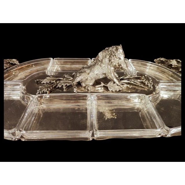 Italian Silver Metal Centerpiece, 1970s For Sale - Image 11 of 12