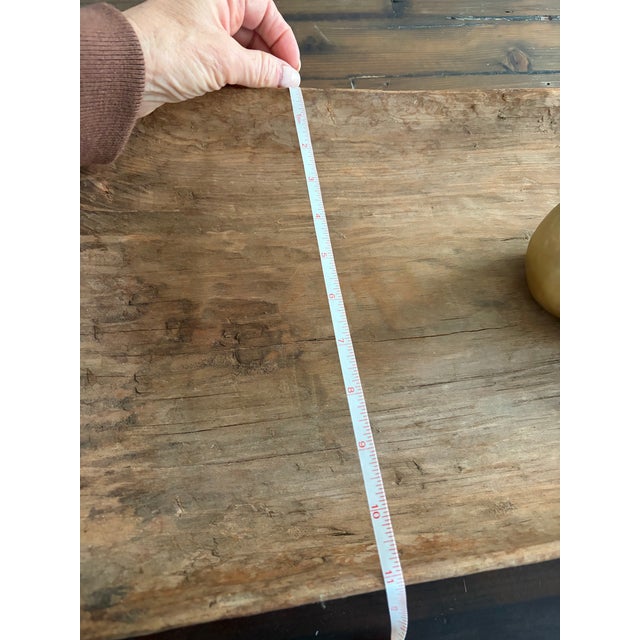 Large 38" Antique Hand-Carved Primitive Wooden Dough Bowl (Trencher) For Sale - Image 10 of 10