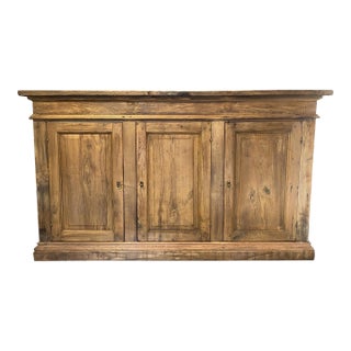 Contemporary 16th Century Style Italian Chestnut 3 Door Credenza For Sale