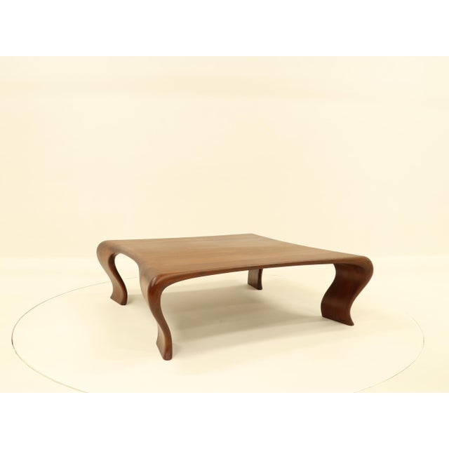 Vintage Coffee Table in Iroko by Marc Van Rampelberg, 1980s For Sale - Image 14 of 18