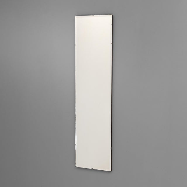 Narrow frameless mirror. U.K circa 1950.