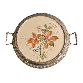 Antique Art Nouveau Ceramic Cake Plate For Sale