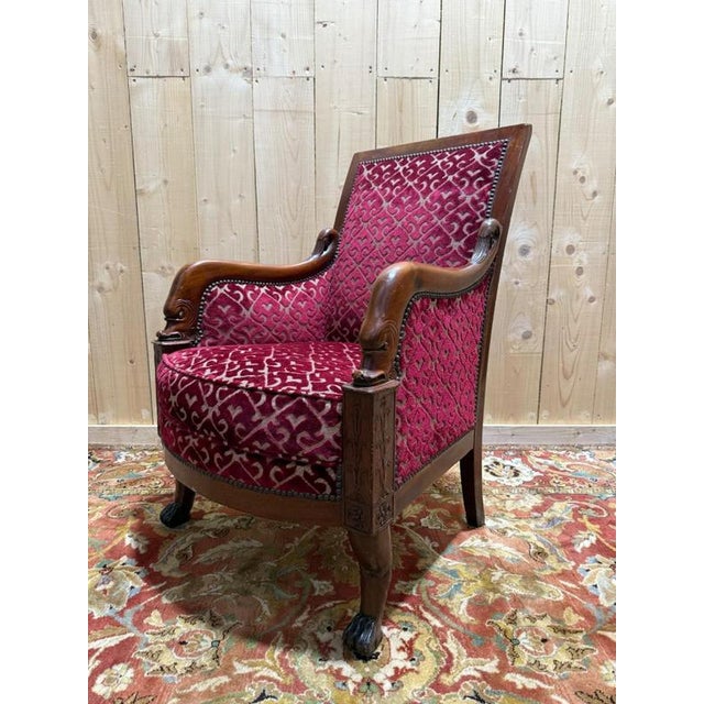 Empire Mahogany Bergère Armchair For Sale - Image 9 of 9