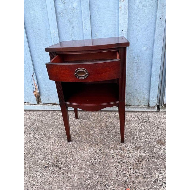 Mid 20th Century Vintage White Furniture Pair Mahogany Nightstands