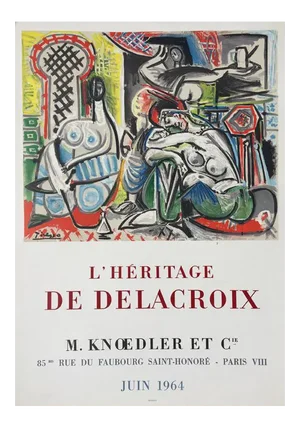 Picasso l'Heritage De Delacroix Original Lithograph Poster.