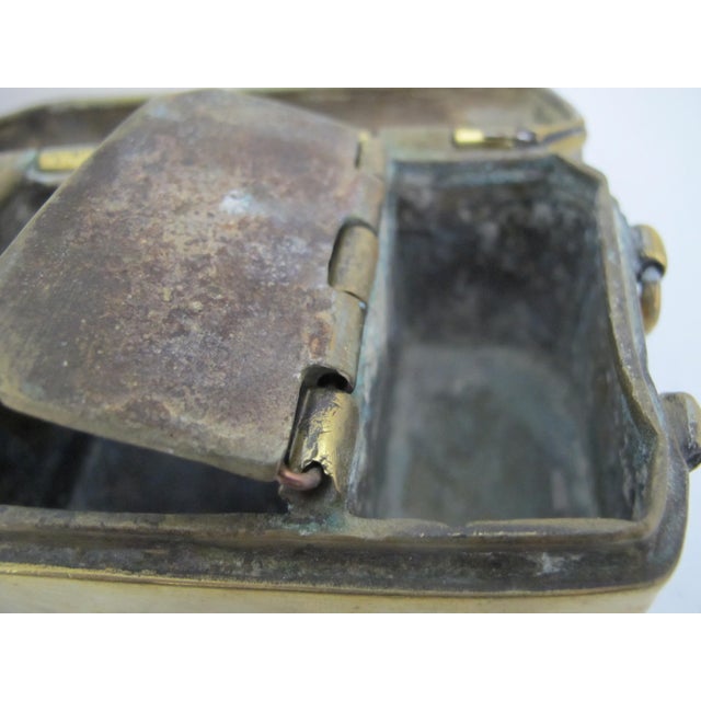 Antique Mindanao East Indian Brass Copper Inlay Betel Nut Snuff Box For Sale - Image 10 of 11