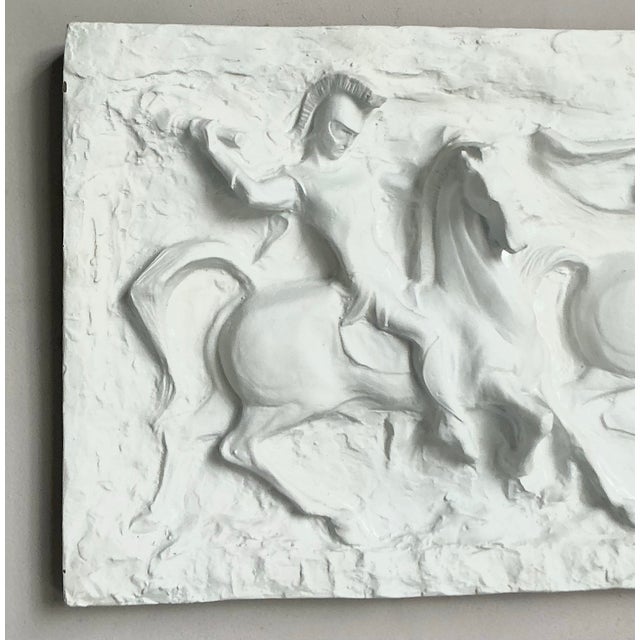 Plastic Vintage Mid-Century Modern Segura Painted Fiberglass Gladiator Wall Relief For Sale - Image 7 of 12