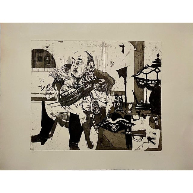 Jack Levine Jack Levine, Jack Levine American Modernist Social Realist Wpa Artist Aquatint Etching For Sale - Image 4 of 4