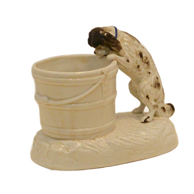 1900 - 1909 German Porcelain Match Holder With Figural Spaniel Dog For Sale - Image 5 of 8