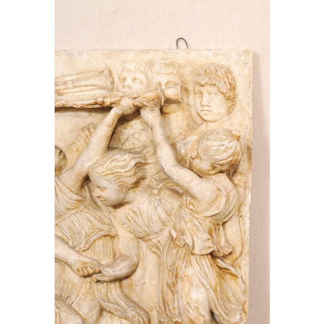 Sculpture Materials Mid 20th Century Italian Plaster Relief, Roman Figure Motif For Sale - Image 7 of 10