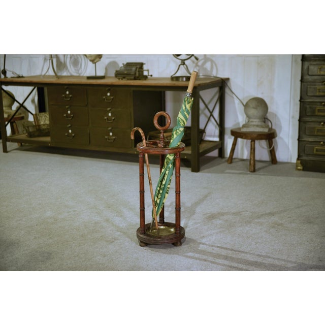 Beechwood Umbrella Stand with Faux Bamboo Finish, 1930s For Sale - Image 4 of 6