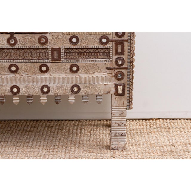 1960s 1960s Finely Carved Indian Dowry Chest Cabinet For Sale - Image 5 of 12