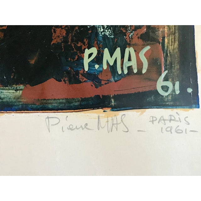 Abstract 1961 French Abstract Still Life Gouache by Pierre Mas – Pear & Florals, Paris For Sale - Image 3 of 7