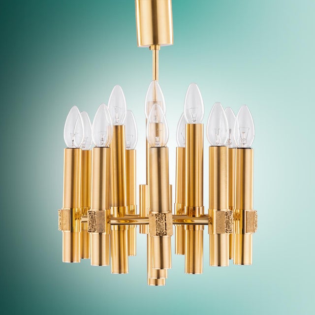 This impressive chandelier was designed by angelo brotto for esperia in italy in the 1960s. It is one of a whole series...