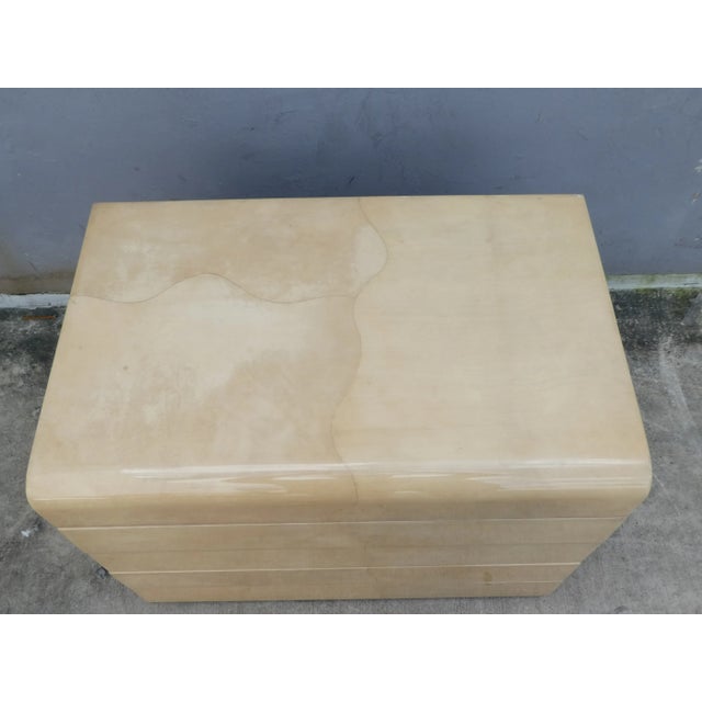 Seductive 1970's Lift Top Goat Skin Chest of Drawers For Sale In Miami - Image 6 of 13