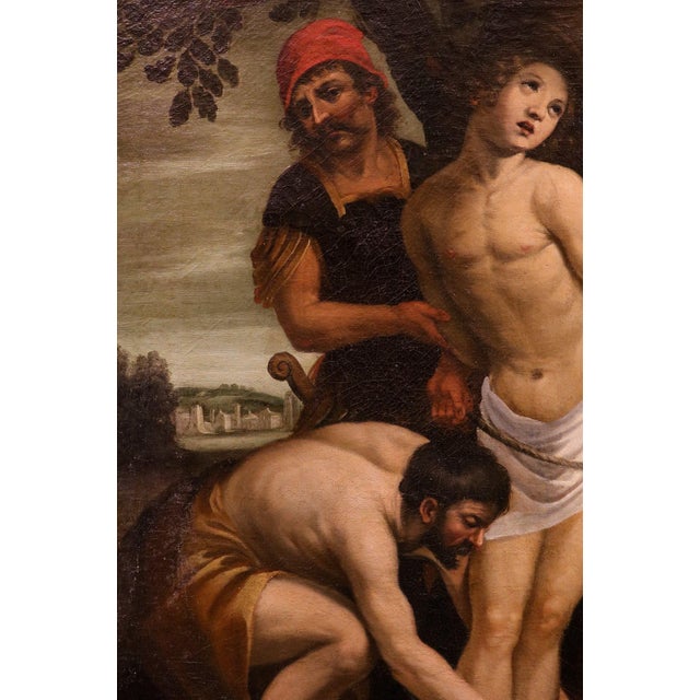 After Astolfo Petrazzi, Nude Saint Sebastian, 1630s, Oil Painting on Canvas, Framed For Sale - Image 7 of 15