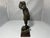 Bronzed Spelter Boy Figurine on Marble Base - Continental Antique For Sale - Image 6 of 10
