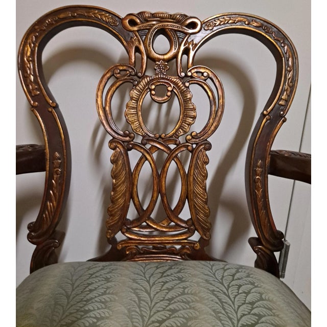 Pair of Mahogany Century Armchair Chippendale Revival For Sale In San Francisco - Image 6 of 10
