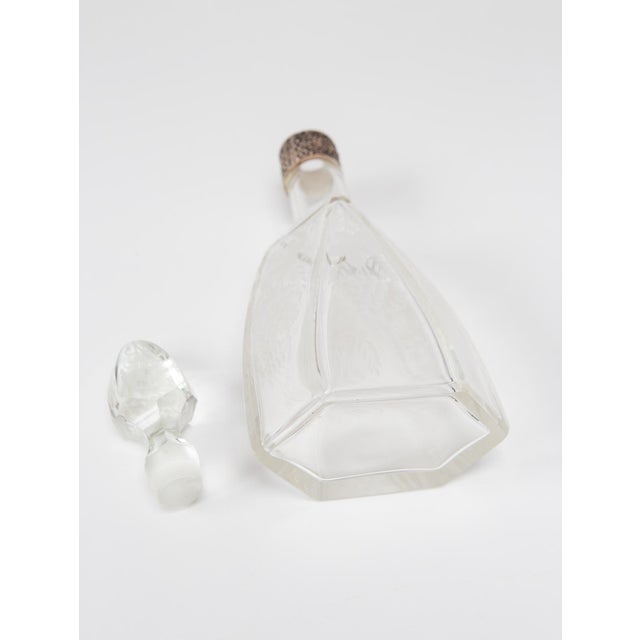 Liquor Bottle or Decanter in Crystal and Silvered Metal, 1950s For Sale - Image 6 of 9