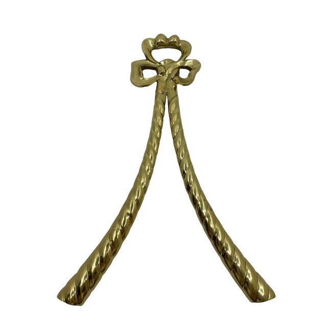 Vintage Brass Bow Decorative Wall Accent For Sale - Image 9 of 9