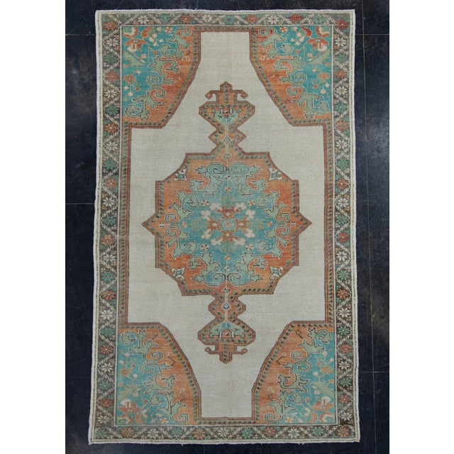Terra Cotta Turkish Vintage Rug 4'7" x 7'8" #17955 For Sale - Image 8 of 8