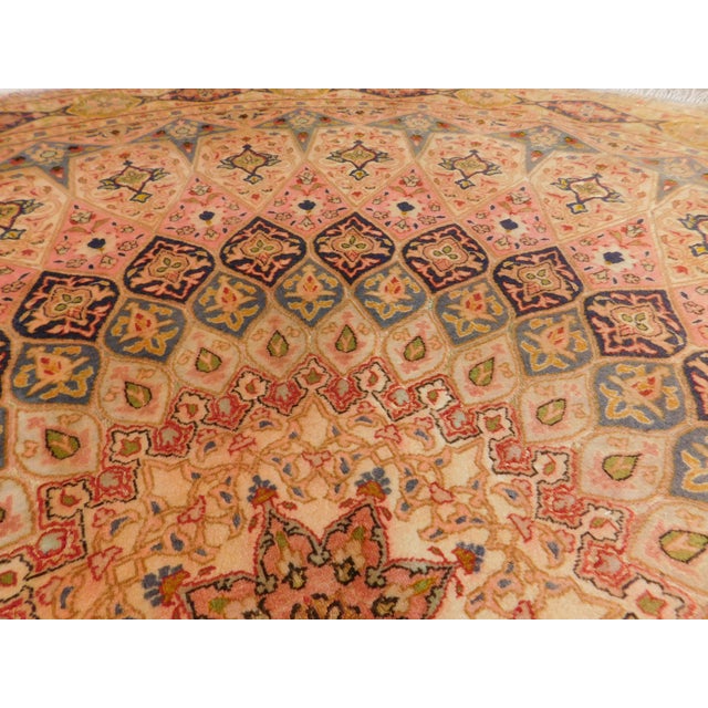 Rare Vintage Round Northwest Persian Tabriz Rug With Silk Highlights. 6'6"x 6'6" For Sale - Image 15 of 15