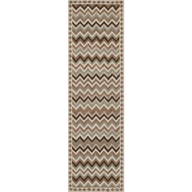 Tan Erin Gates by Momeni Abbot Neutral Chevron Wool Rug 8' X 10' For Sale - Image 8 of 12